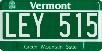 VT license plate LEY515