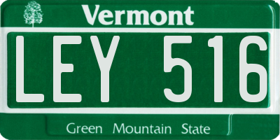 VT license plate LEY516