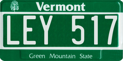 VT license plate LEY517