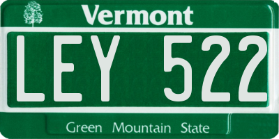 VT license plate LEY522