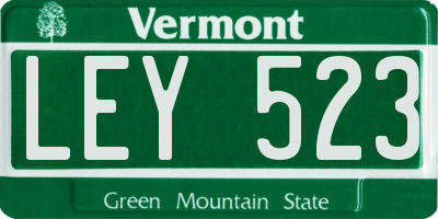 VT license plate LEY523