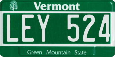 VT license plate LEY524