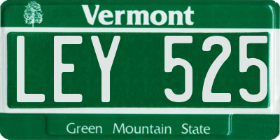 VT license plate LEY525