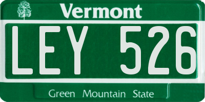 VT license plate LEY526