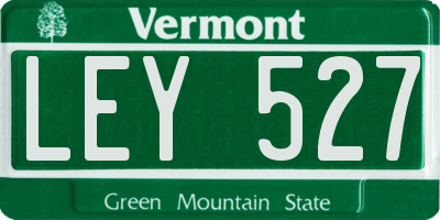 VT license plate LEY527