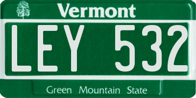 VT license plate LEY532