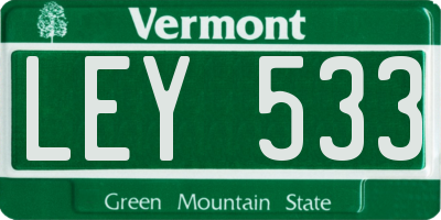 VT license plate LEY533