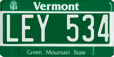 VT license plate LEY534