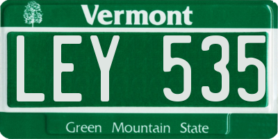 VT license plate LEY535