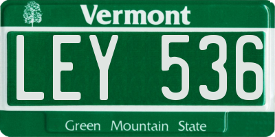 VT license plate LEY536