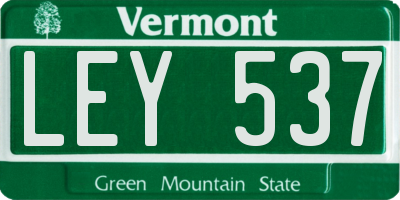 VT license plate LEY537