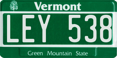 VT license plate LEY538