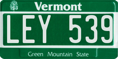 VT license plate LEY539