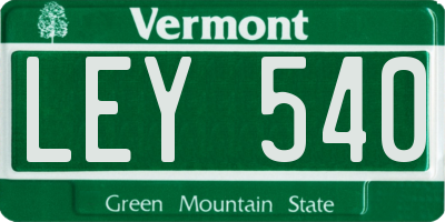 VT license plate LEY540