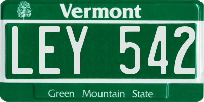 VT license plate LEY542