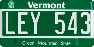 VT license plate LEY543