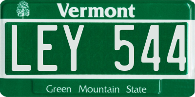 VT license plate LEY544