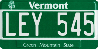 VT license plate LEY545