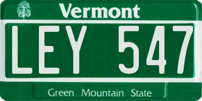 VT license plate LEY547