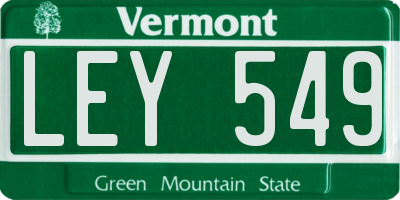 VT license plate LEY549
