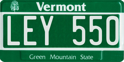 VT license plate LEY550