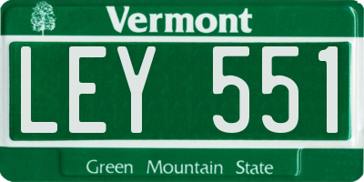 VT license plate LEY551