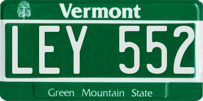 VT license plate LEY552