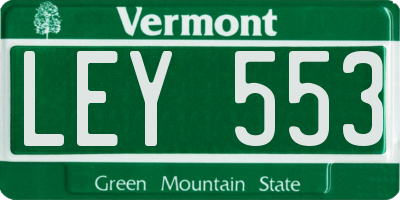 VT license plate LEY553