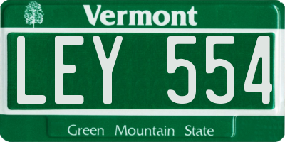 VT license plate LEY554
