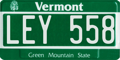 VT license plate LEY558