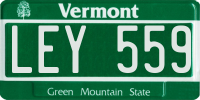 VT license plate LEY559