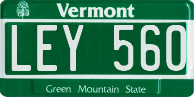 VT license plate LEY560