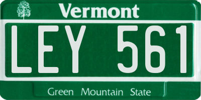 VT license plate LEY561