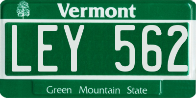 VT license plate LEY562