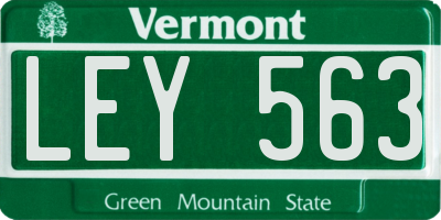 VT license plate LEY563