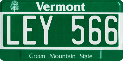 VT license plate LEY566