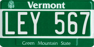 VT license plate LEY567