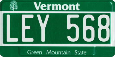 VT license plate LEY568