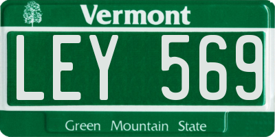 VT license plate LEY569