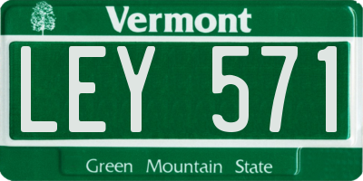 VT license plate LEY571