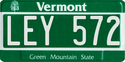 VT license plate LEY572