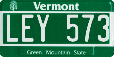 VT license plate LEY573