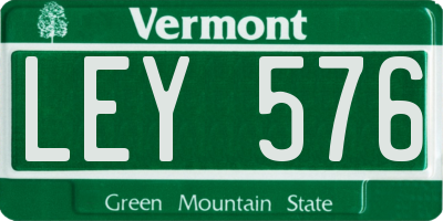 VT license plate LEY576