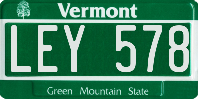 VT license plate LEY578