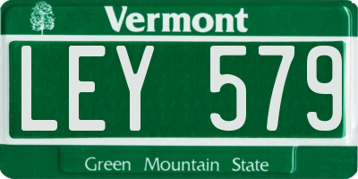 VT license plate LEY579