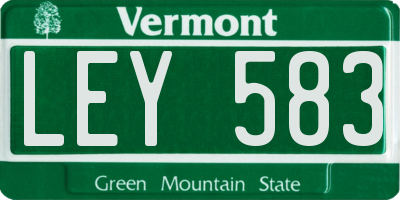 VT license plate LEY583