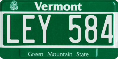 VT license plate LEY584