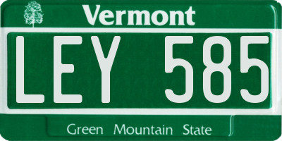 VT license plate LEY585