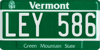 VT license plate LEY586