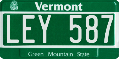 VT license plate LEY587